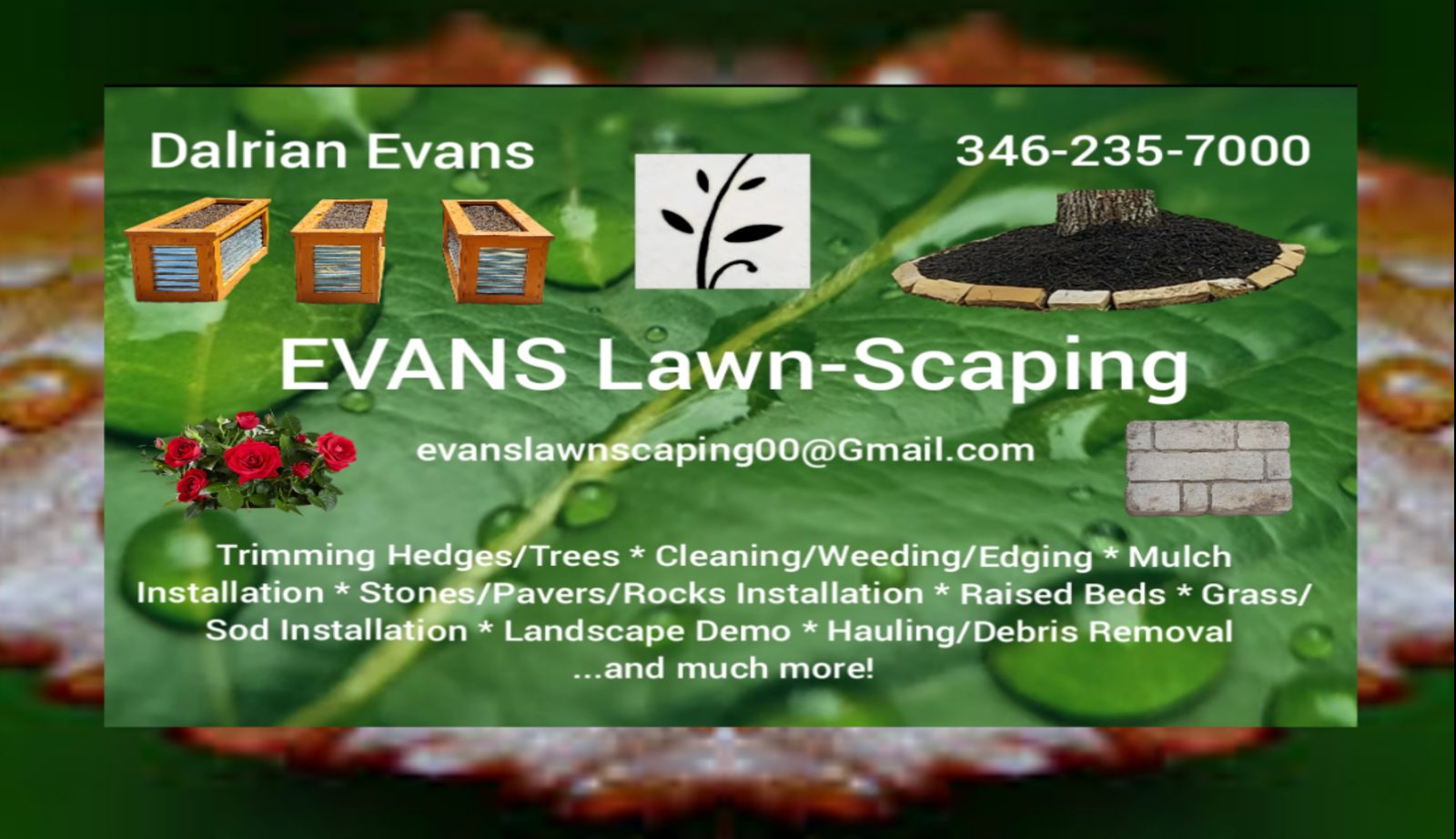 EVANS Lawn-Scaping business card listing services